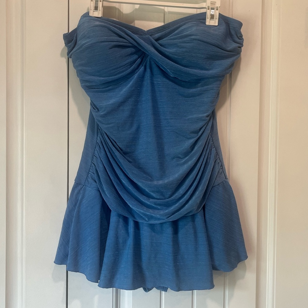 White Stag Dark Teal Strapless Bathing Suit